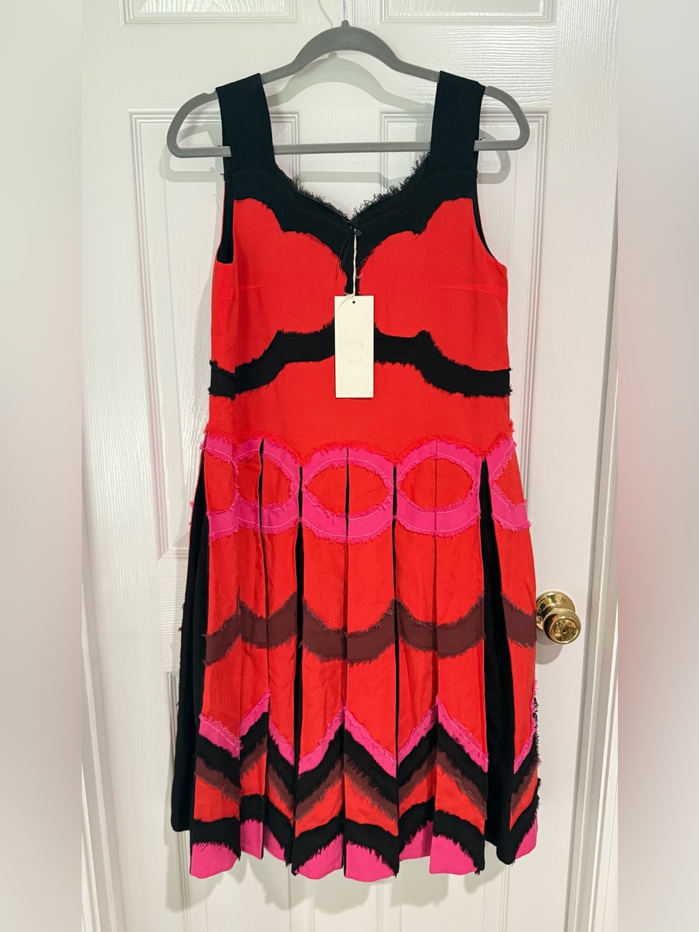 Designer Huishan Zhang Multi Colored Sleeveless Patterned Dress